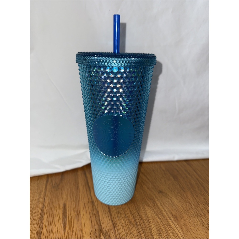 Starbucks Gradient Blue Bling Ombre Studded Tumbler Venti Cup 24 oz (2023)